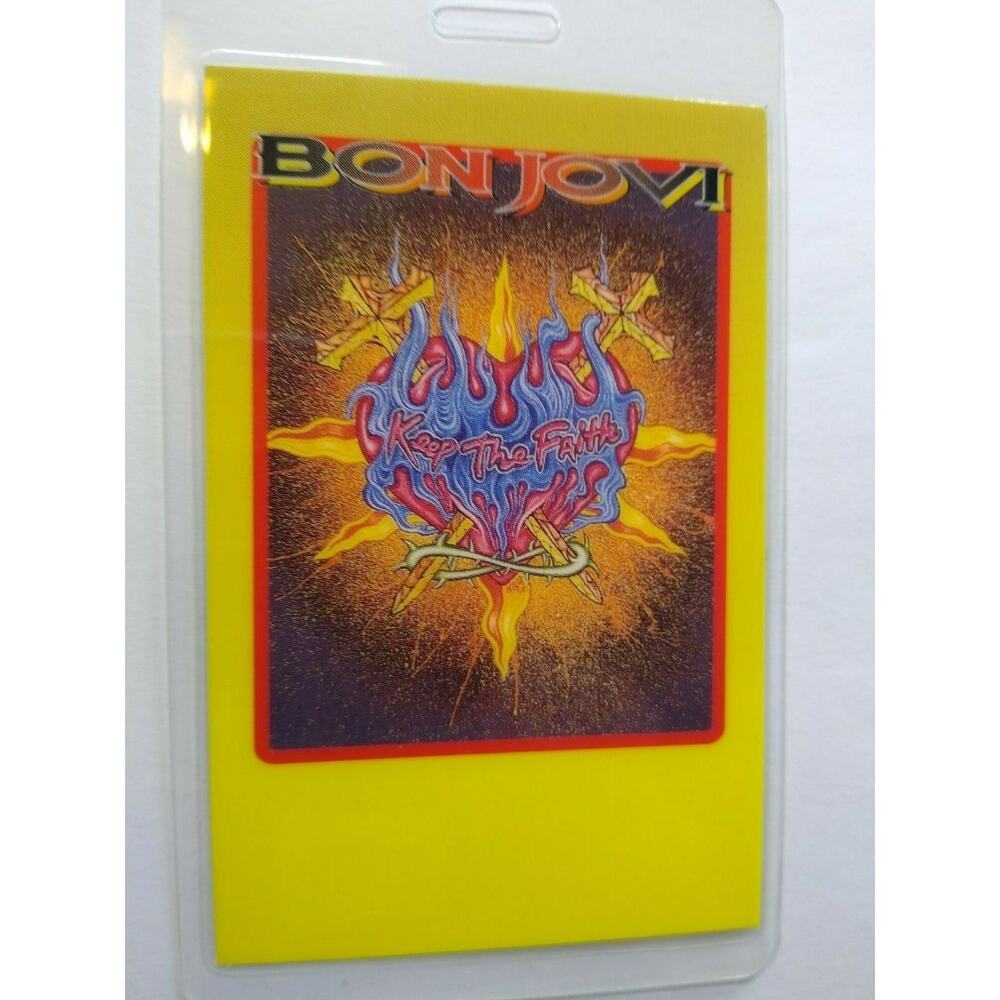 Bon Jovi Keep The Faith Backstage Pass Original 1993 Rock Concert Tour Heart